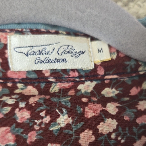 Tasha Polizzi Blue Floral Embroidered Button Down Shirt - Picture 5 of 6